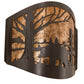 Meyda Lighting Bear at Lake 12" 2-Light Timeless Bronze Wall Sconce With Amber Mica Shade Glass