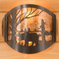 Meyda Lighting Bear at Lake 12" 2-Light Timeless Bronze Wall Sconce With Amber Mica Shade Glass