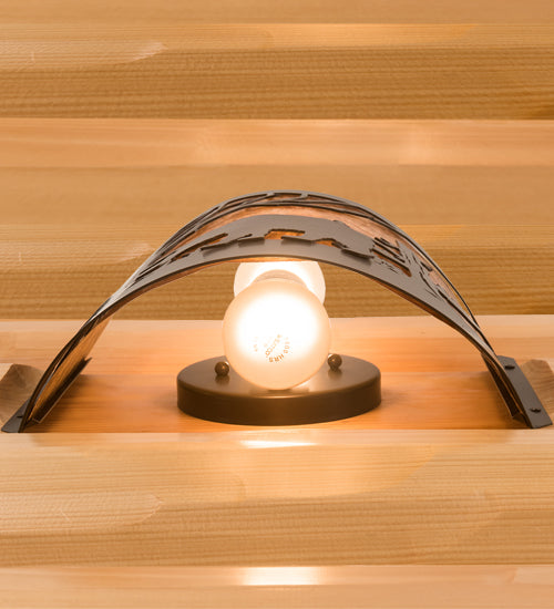 Meyda Lighting Bear at Lake 12" 2-Light Timeless Bronze Wall Sconce With Amber Mica Shade Glass