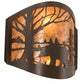 Meyda Lighting Bear at Lake 12" 2-Light Timeless Bronze Wall Sconce With Amber Mica Shade Glass