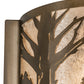 Meyda Lighting Bear at Lake 12" Antique Copper Finish Wall Sconce With Silver Mica Shade Glass