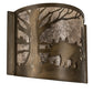 Meyda Lighting Bear at Lake 12" Antique Copper Finish Wall Sconce With Silver Mica Shade Glass