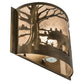Meyda Lighting Bear at Lake 12" Antique Copper Finish Wall Sconce With Silver Mica Shade Glass