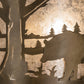 Meyda Lighting Bear at Lake 12" Antique Copper Finish Wall Sconce With Silver Mica Shade Glass