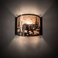 Meyda Lighting Bear at Lake 12" Brown Bronze Right Wall Sconce With Silver Mica Shade Glass