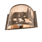 Meyda Lighting Bear at Lake 12" Brown Bronze Right Wall Sconce With Silver Mica Shade Glass