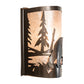 Meyda Lighting Bear at Lake 12" Brown Bronze Right Wall Sconce With Silver Mica Shade Glass