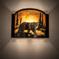 Meyda Lighting Bear at Lake 12" Timeless Bronze Right Wall Sconce With Amber Mica Shade Glass