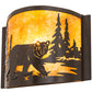 Meyda Lighting Bear at Lake 12" Timeless Bronze Right Wall Sconce With Amber Mica Shade Glass
