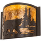 Meyda Lighting Bear at Lake 12" Timeless Bronze Right Wall Sconce With Amber Mica Shade Glass