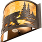 Meyda Lighting Bear at Lake 12" Timeless Bronze Right Wall Sconce With Amber Mica Shade Glass