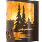 Meyda Lighting Bear at Lake 12" Timeless Bronze Right Wall Sconce With Amber Mica Shade Glass