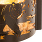 Meyda Lighting Bear at Lake 12" Timeless Bronze Right Wall Sconce With Amber Mica Shade Glass
