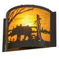 Meyda Lighting Bear at Lake 12" Timeless Bronze Wall Sconce With Honey Art Shade
