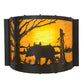Meyda Lighting Bear at Lake 12" Timeless Bronze Wall Sconce With Honey Art Shade