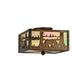 Meyda Lighting Bear at Lake 15" 2-Light Antique Copper Flush Mount Light With Beige Iridescent Shade Glass