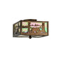 Meyda Lighting Bear at Lake 15" 2-Light Antique Copper Flush Mount Light With Beige Iridescent Shade Glass