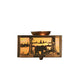 Meyda Lighting Bear at Lake 15" 2-Light Antique Copper Flush Mount Light With Beige Iridescent Shade Glass