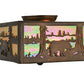 Meyda Lighting Bear at Lake 15" 2-Light Antique Copper Flush Mount Light With Beige Iridescent Shade Glass