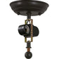 Meyda Lighting Bear at Lake 15" 2-Light Timeless Bronze Flush Mount Light With Beige Iridescent Shade Glass