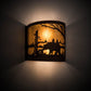 Meyda Lighting Bear at Lake 16" 2-Light Rust Wall Sconce With Amber Mica Shade Glass