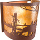 Meyda Lighting Bear at Lake 16" 2-Light Rust Wall Sconce With Amber Mica Shade Glass