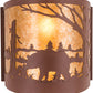 Meyda Lighting Bear at Lake 16" 2-Light Rust Wall Sconce With Amber Mica Shade Glass