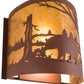 Meyda Lighting Bear at Lake 16" 2-Light Rust Wall Sconce With Amber Mica Shade Glass