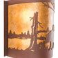 Meyda Lighting Bear at Lake 16" 2-Light Rust Wall Sconce With Amber Mica Shade Glass