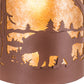 Meyda Lighting Bear at Lake 16" 2-Light Rust Wall Sconce With Amber Mica Shade Glass