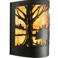 Meyda Lighting Bear at Lake 16" 2-Light Textured Black Wall Sconce With Amber Mica Shade Glass