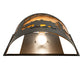 Meyda Lighting Bear at Lake 16" 2-Light Textured Black Wall Sconce With Amber Mica Shade Glass