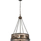 Meyda Lighting Bear at Lake 21" 4-Light Antique Copper Inverted Pendant Light With Silver Mica Shade Glass