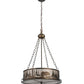 Meyda Lighting Bear at Lake 21" 4-Light Antique Copper Inverted Pendant Light With Silver Mica Shade Glass
