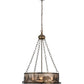 Meyda Lighting Bear at Lake 21" 4-Light Antique Copper Inverted Pendant Light With Silver Mica Shade Glass