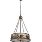 Meyda Lighting Bear at Lake 21" 4-Light Antique Copper Inverted Pendant Light With Silver Mica Shade Glass