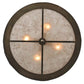 Meyda Lighting Bear at Lake 21" 4-Light Antique Copper Inverted Pendant Light With Silver Mica Shade Glass