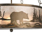 Meyda Lighting Bear at Lake 21" 4-Light Antique Copper Inverted Pendant Light With Silver Mica Shade Glass