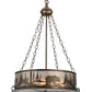 Meyda Lighting Bear at Lake 21" 4-Light Antique Copper Inverted Pendant Light With Silver Mica Shade Glass