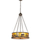 Meyda Lighting Bear at Lake 22" 4-Light Coffee Bean Inverted Pendant Light With Amber Mica Shade Glass