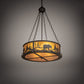 Meyda Lighting Bear at Lake 22" 4-Light Coffee Bean Inverted Pendant Light With Amber Mica Shade Glass
