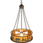 Meyda Lighting Bear at Lake 22" 4-Light Coffee Bean Inverted Pendant Light With Amber Mica Shade Glass