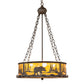 Meyda Lighting Bear at Lake 22" 4-Light Coffee Bean Inverted Pendant Light With Amber Mica Shade Glass