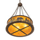 Meyda Lighting Bear at Lake 22" 4-Light Coffee Bean Inverted Pendant Light With Amber Mica Shade Glass