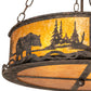 Meyda Lighting Bear at Lake 22" 4-Light Coffee Bean Inverted Pendant Light With Amber Mica Shade Glass