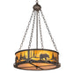 Meyda Lighting Bear at Lake 22" 4-Light Coffee Bean Inverted Pendant Light With Amber Mica Shade Glass