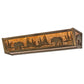 Meyda Lighting Bear at Lake 24" 4-Light Antique Copper Vanity Light With Amber Mica Shade Glass