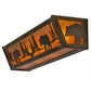 Meyda Lighting Bear at Lake 24" 4-Light Antique Copper Vanity Light With Amber Mica Shade Glass