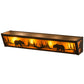 Meyda Lighting Bear at Lake 24" 4-Light Flat Black Vanity Light With Amber Mica Shade Glass