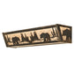 Meyda Lighting Bear at Lake 24" 4-Light Light Burnished Antique Copper Vanity Light With Silver Mica Shade Glass